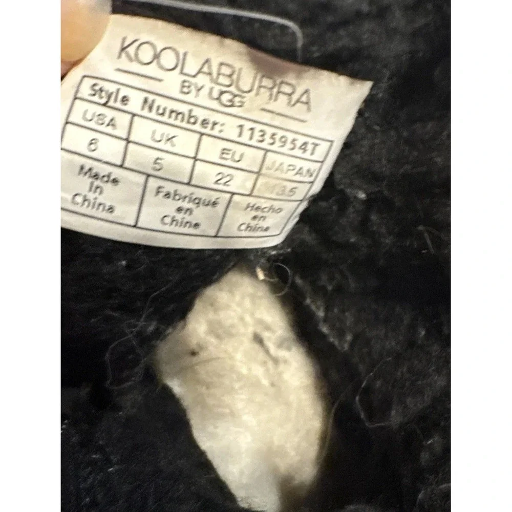 Koolaburra Ugg Toddler Girl Sz 6 Suede Leather Ankle Boots Black Winter